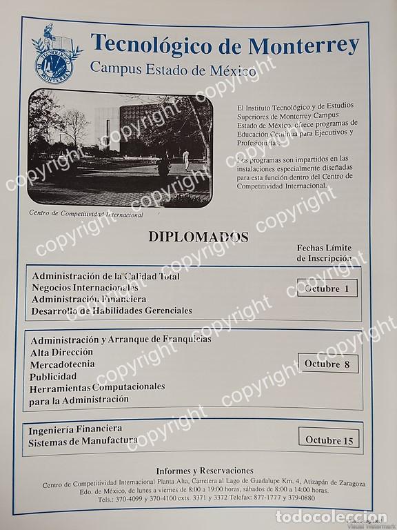 Collectionnisme d'affiches: AFICHE PUBLICITARIO RETRO. TEC DE MONTERREY -ITESM 1991