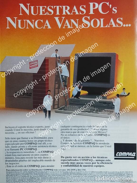Collectionnisme d'affiches: AFICHE PUBLICITARIO RETRO. LANZAN LA PC COMPAQ DESKPRO 333 1986 /2