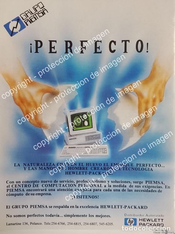 Collectionnisme d'affiches: AFICHE DE PUBLICIDAD RETRO. GRUPO PIEMSA Y COMPUTADORAS HEWLETT PACKARD 1991 /OLDWARE