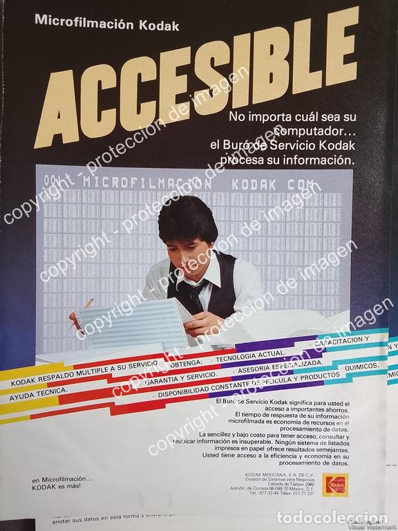 Collectionnisme d'affiches: AFICHE VINTAGE ORIGINAL. MAQUINA DE MICRO FILMACION KODAK 1988 /OLDWARE 3