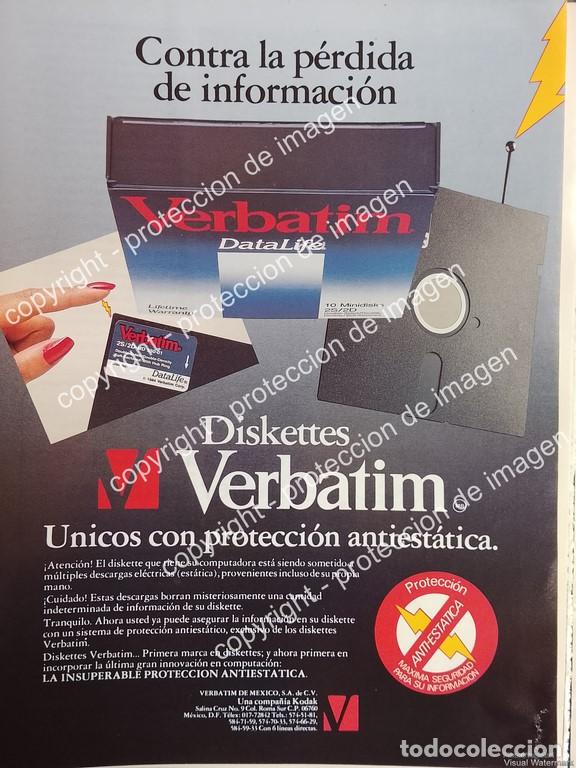 Collectionnisme d'affiches: AFICHE VINTAGE ORIGINAL. DISKETTES VERBATIM 1988 /OLDWARE