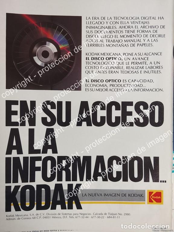 Collectionnisme d'affiches: AFICHE VINTAGE ORIGINAL. LLEGA EL DISCO COMPACTO A MEXICO,. KODAK 1990