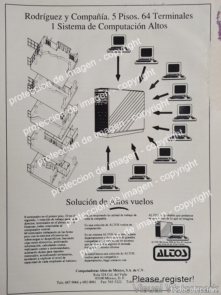 Collectionnisme d'affiches: AFICHE PUBLICITARIO RETRO. COMPUTADORAS ALTOS DE MEXICO /1989 /OLDWARE RARO