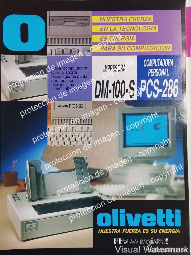 Collectionnisme d'affiches: AFICHE PUBLICITARIO RETRO. COMPUTADORA OLIVETTI PCS 286, 1991/OLDWARE