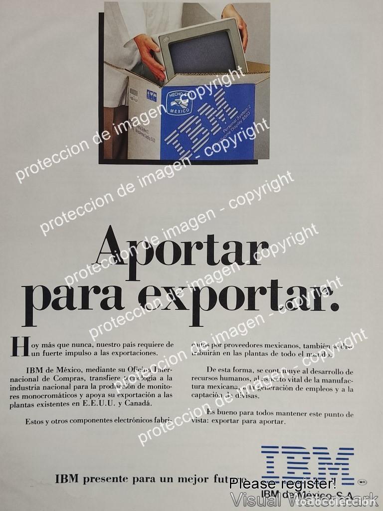 Collectionnisme d'affiches: CARTEL PUBLICIDAD RETRO. COMPUTADORAS IBM PS/2 1988 / OLDWARE N5