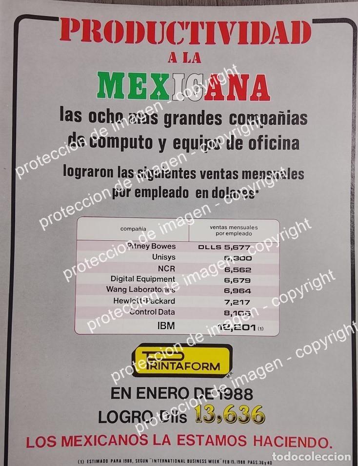 Collezionismo di affissi: CARTEL DE PUBLICIDAD RETRO. COMPUTADORAS PRINTAFORM TRIUNFA 1988 V2