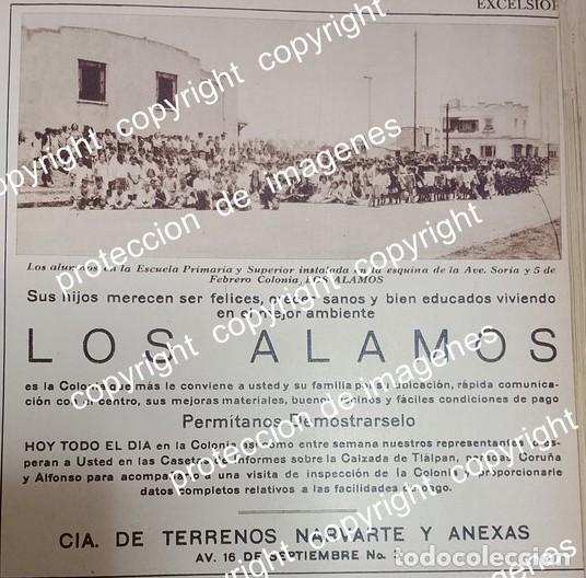 Collezionismo di affissi: CARTEL ANTIGUO. CONSTRUYEN COLONIA LOS ALAMOS D.F 1931 /BIENES RAICES /25