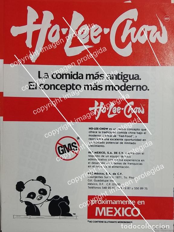 Poster collecting: PUBLICIDAD RETRO. ANUNCIAN APERTURA DE RESTAURANTE CHINO HO LEE CHOW 1990 HLC MEXICO