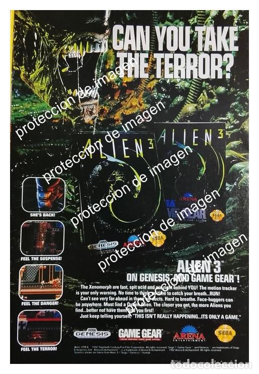 Poster collecting: AFICHE RETRO. SEGA GENESIS PRESENTA. VIDEO JUEGO ALIEN 3. 1992