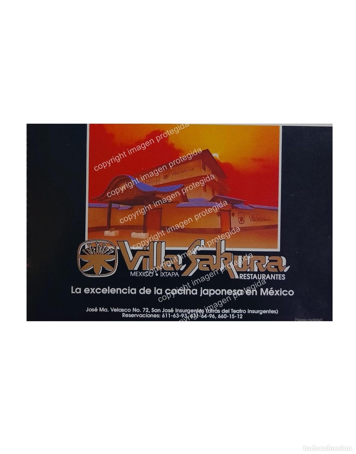 Coleccionismo de carteles: PUBLICIDAD RETRO. RESTAURANTE JAPONES VILLA SAKURA D.F 1990s