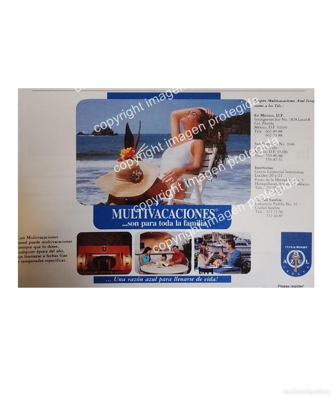 Coleccionismo de carteles: AFICHE PUBLICITARIO RETRO. HOTEL CLUB AZUL IXTAPA 1993