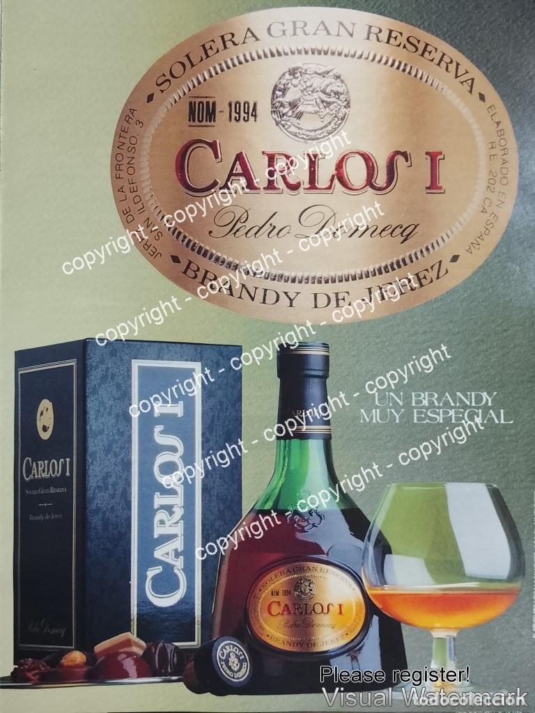 Coleccionismo de carteles: Cartel publicitario retro genuino. Brandy Carlos 1 Domeqc