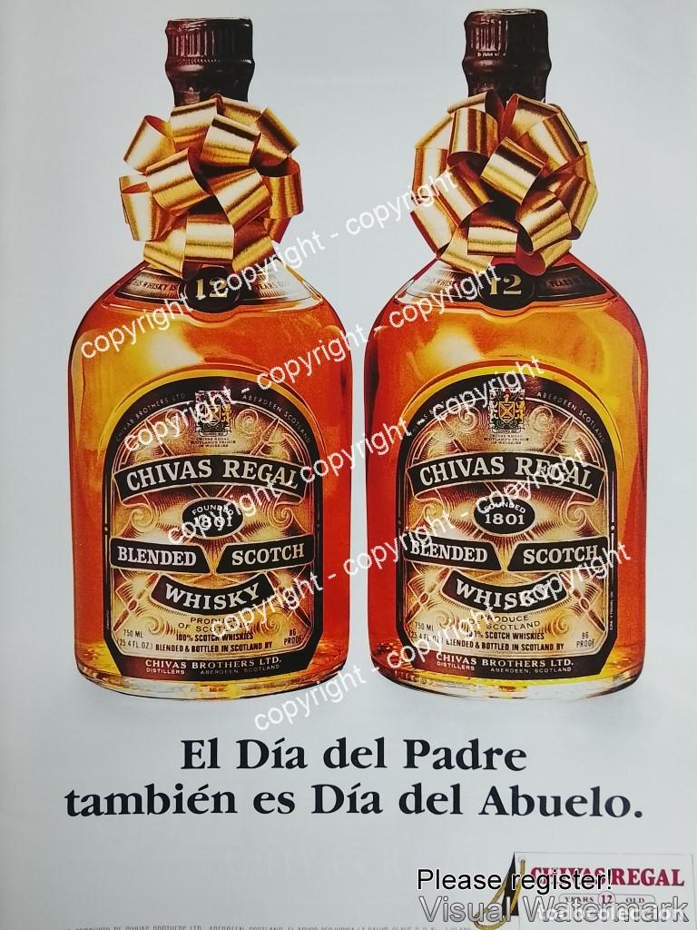 Coleccionismo de carteles: Cartel publicitario retro genuino. Whisky Chivas Regal /2