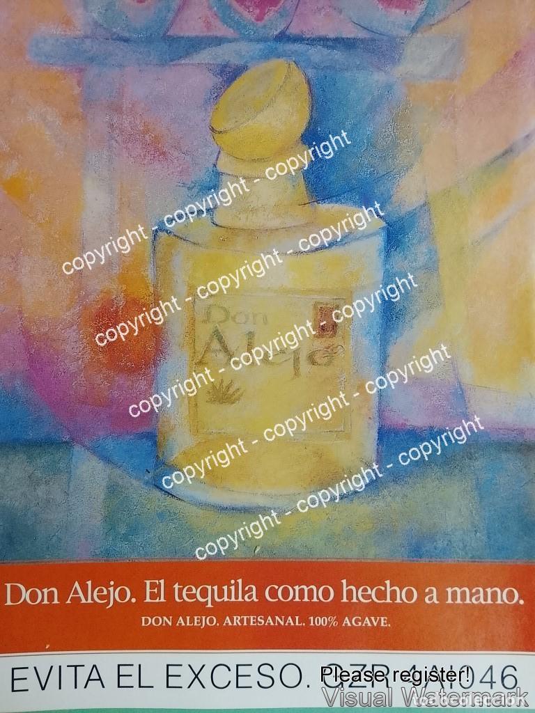 Coleccionismo de carteles: Cartel publicitario retro TEQUILA DON ALEJO 1990s