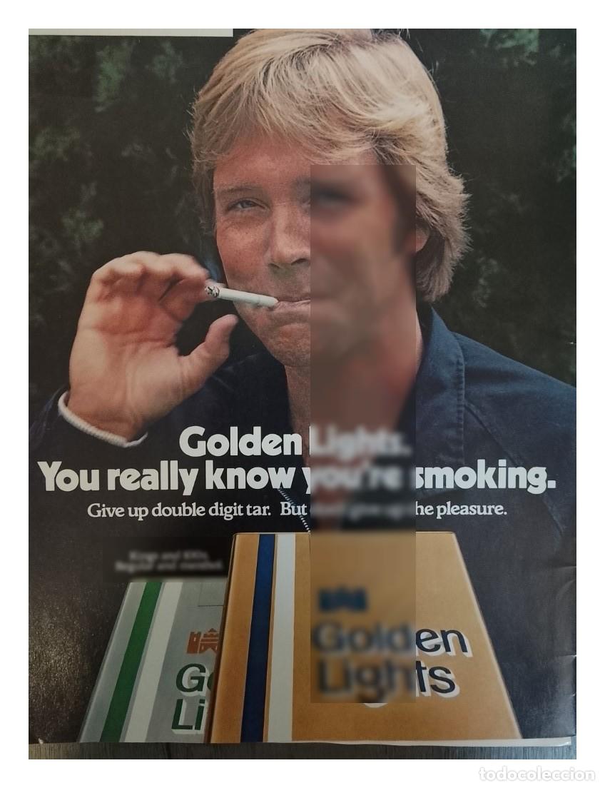Coleccionismo de carteles: Cartel de publicidad retro CIGARROS GOLDEN LIGHTS 1980