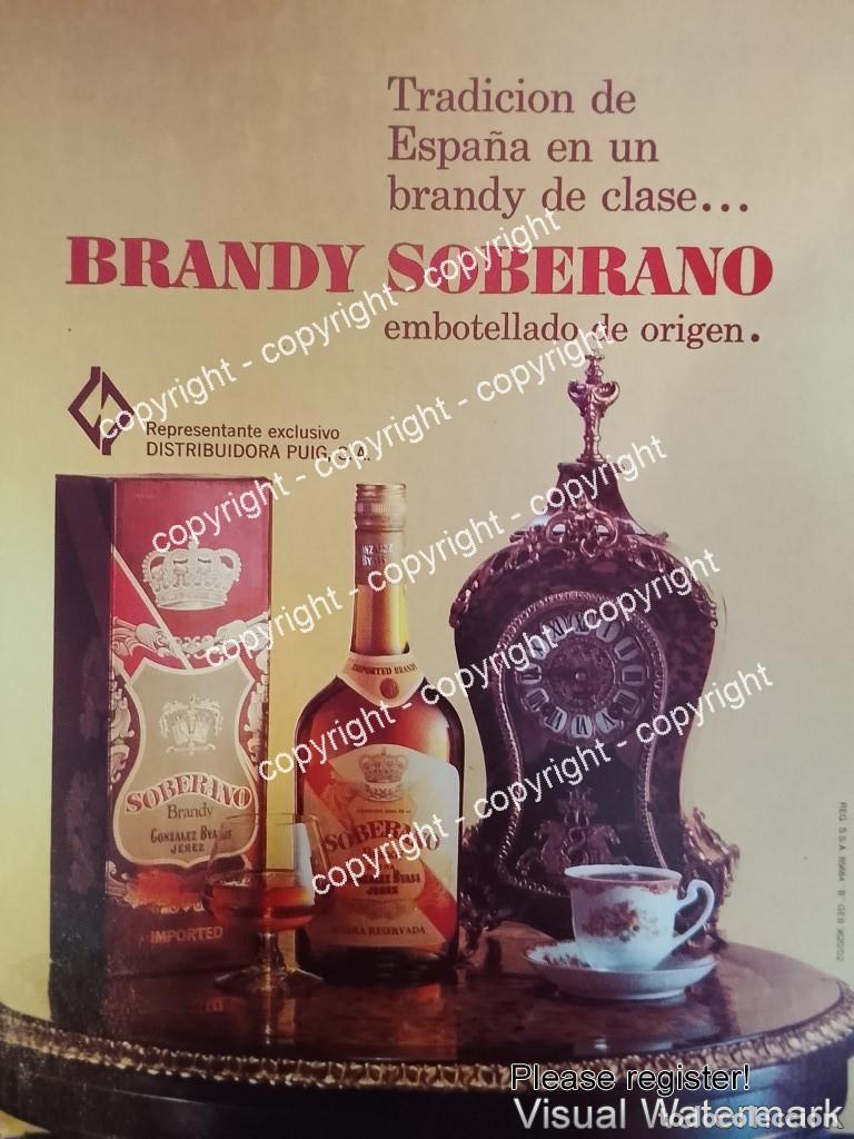 Coleccionismo de carteles: Cartel de publicidad retro BRANDY SOBERANO 1979