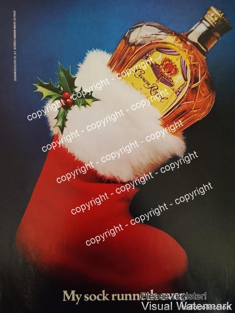Coleccionismo de carteles: Cartel de publicidad retro WHISKY CROWN ROYAL 1979 /2