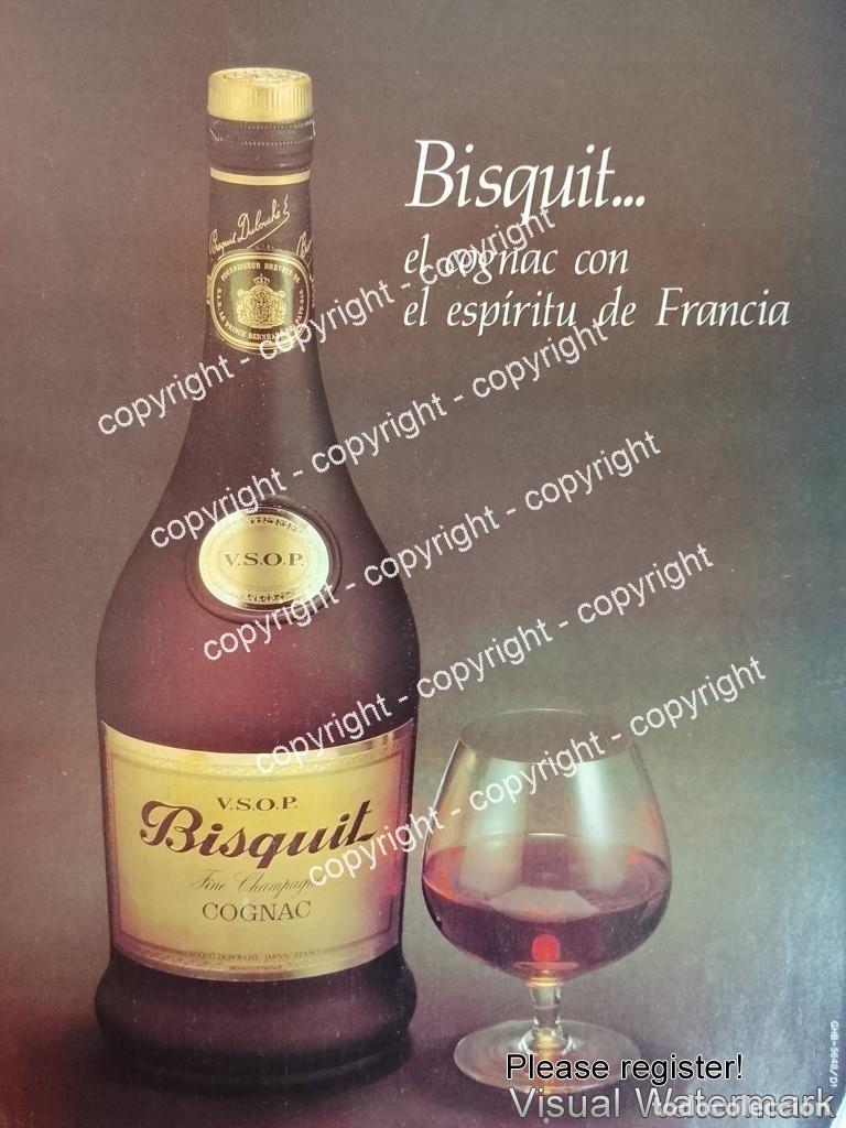 Coleccionismo de carteles: Cartel de publicidad retro COGNAC BISQUIT 1978