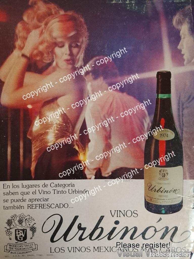 Coleccionismo de carteles: Cartel de publicidad retro VINOS URBINON 1978
