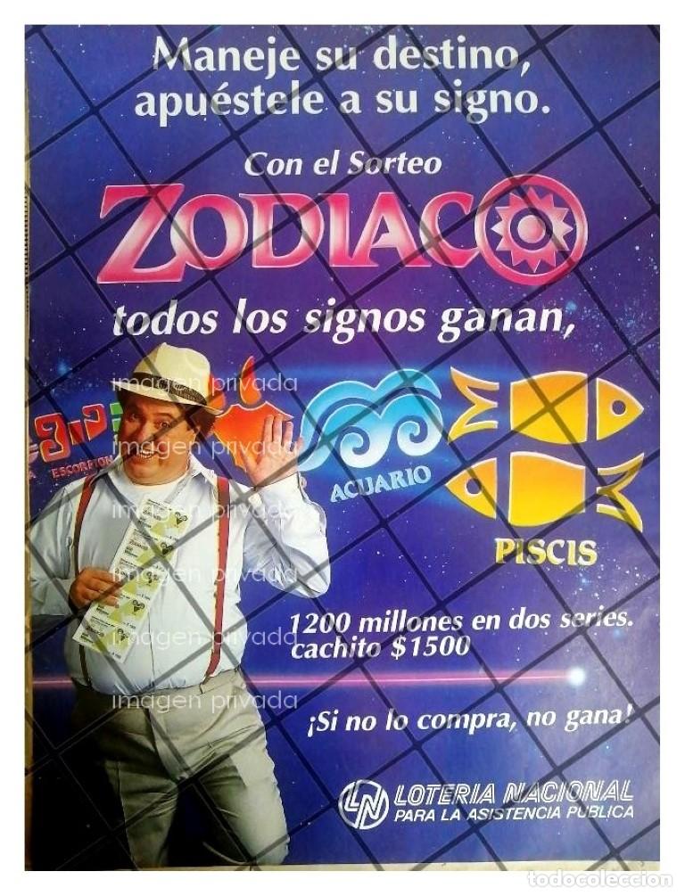 Collectionnisme d'affiches: PUBLICIDAD RETRO LOTERIA NACIONAL. SORTEO ZODIACO 1990