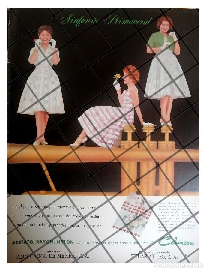 Collectionnisme d'affiches: AFICHE PUBLICITARIO RETRO TELAS CELANESE MEXICANA S.A 1960 /8