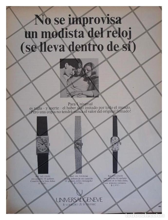 Coleccionismo de carteles: CARTEL PUBLICITARIO RETRO RELOJES UNIVERSAL GENEVE 1967