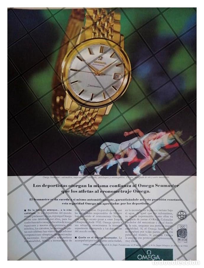 Sammeln von Plakaten: CARTEL PUBLICITARIO RETRO RELOJES OMEGA Y MEXICO 68