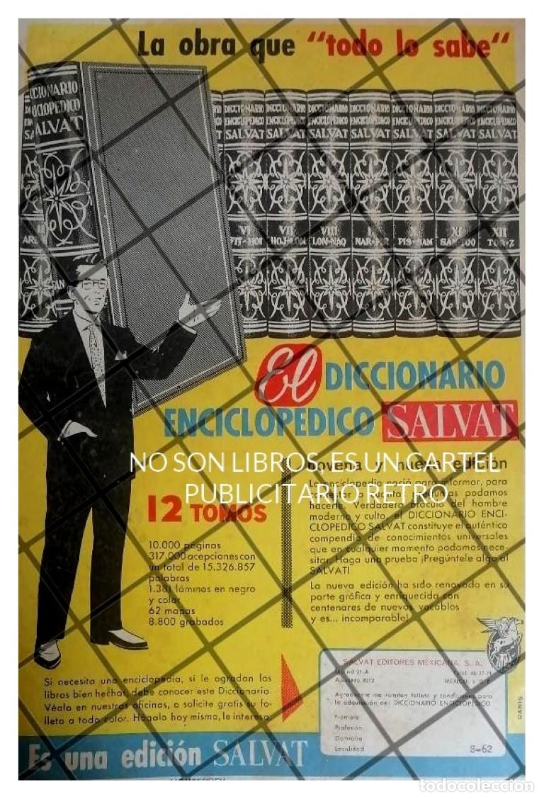 Collectionnisme d'affiches: CARTEL PUBLICIDAD RETRO ENCICLOPEDIAS SALVAT 1956