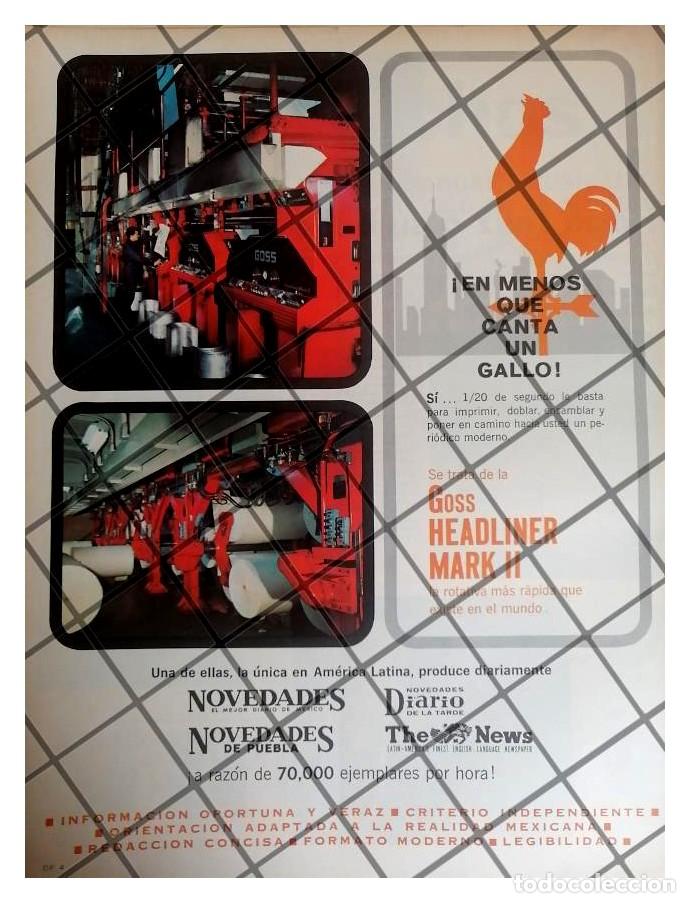 Collectionnisme d'affiches: CARTEL PUBLICITARIO RETRO DIARIO NOVEDADES Y SUS MAQUINAS