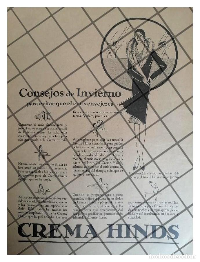 Collectionnisme d'affiches: CARTEL PUBLICITARIO RETRO. CREMA HINDS 1931 -4