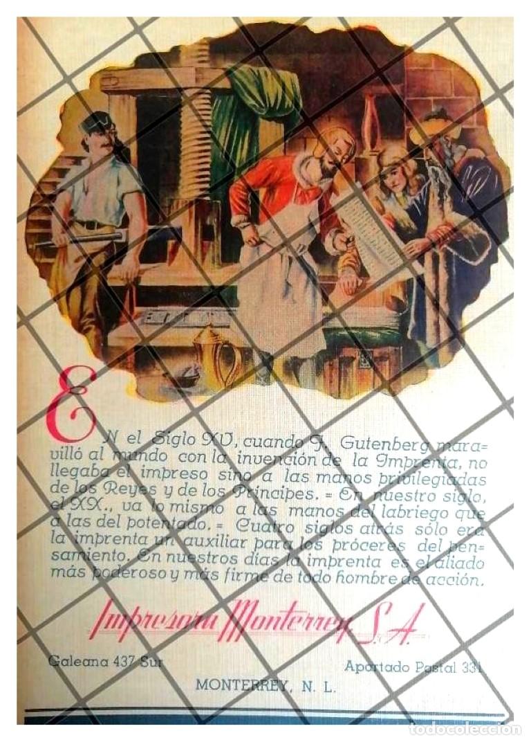 Sammeln von Plakaten: PUBLICIDAD ANTIGUA IMPRESORA MONTERREY 1960s /8