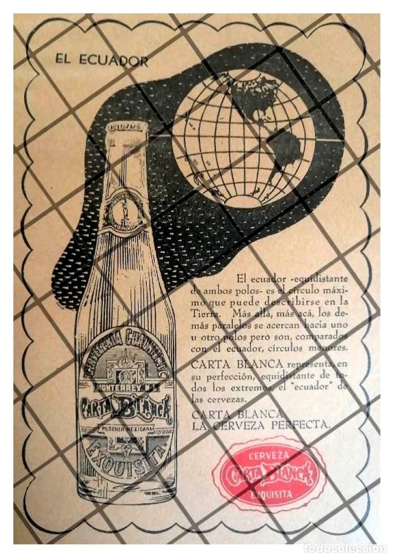 Sammeln von Plakaten: AFICHE PUBLICITARIO RETRO CERVEZA CARTA BLANCA 1940 /206