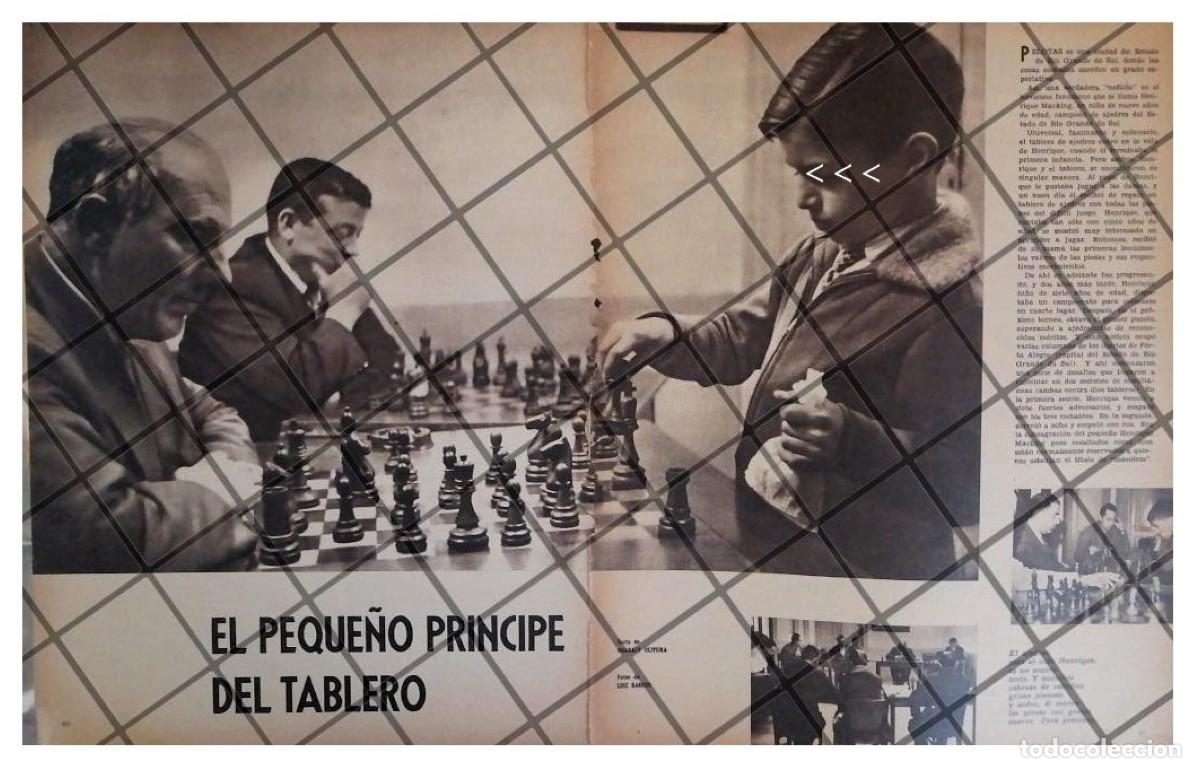 Poster collecting: AFICHE RETRO NI&Ntilde;O GENIO DEL AJEDREZ HENRIQUE MECKING 1963