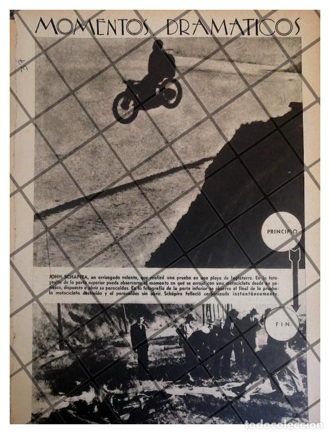 Poster collecting: AFICHE RETRO MUERTE DEL MOTOCICLISTA JOHN SCHAPIRA 1937