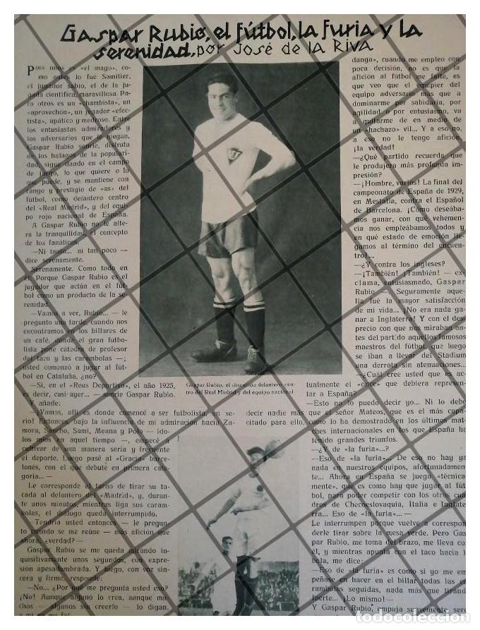 Colecionismo de cartazes: AFICHE RETRO EL FUTBOLISTA GASPAR RUBIO, REAL MADRID