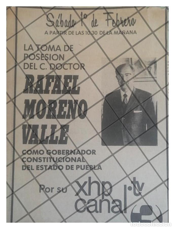 Sammeln von Plakaten: AFICHE RETRO CANAL 3 RAFAEL MORENO VALLE TOMA POSESION