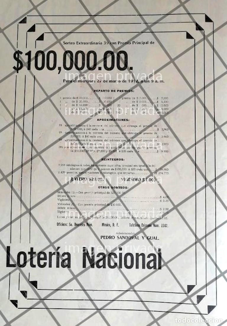Collezionismo di affissi: AFICHE ANTIGUO LOTERIA NACIONAL PEDRO SANDOVAL Y GUAL