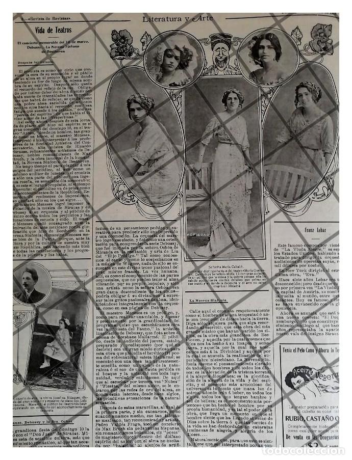 Collezionismo di affissi: AFICHE ANTIGUO ACTRIZ MARIA CABALLE /AQUILES DEBUSSY 1912