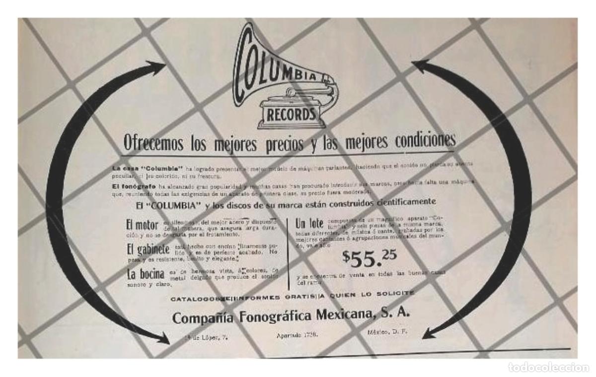 Sammeln von Plakaten: CARTEL PUBLICITARIO ANTIGUO GRAMOFONOS COLUMBIA 1912 /15
