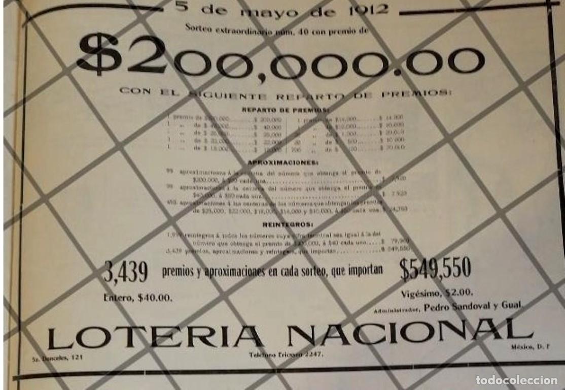Sammeln von Plakaten: AFICHE ANTIGUO LOTERIA NACIONAL PEDRO SANDOVAL Y GUAL /3