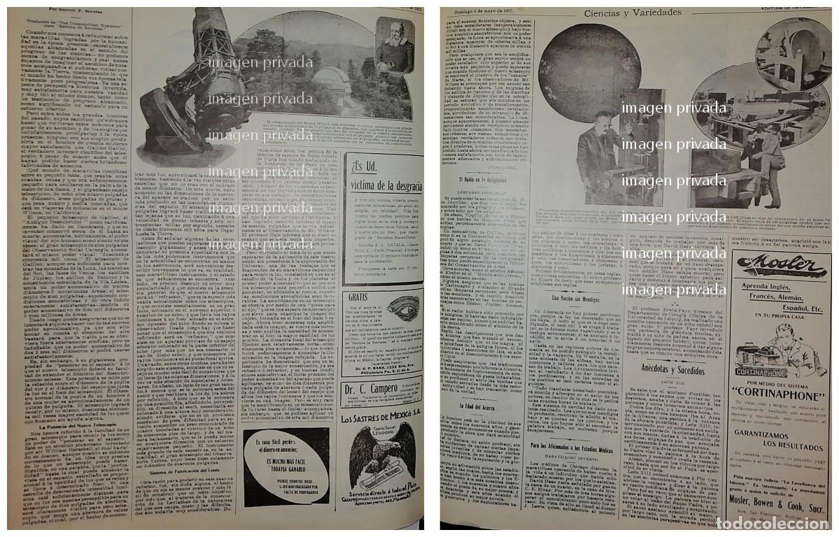 Sammeln von Plakaten: AFICHE RETRO TELESCOPIO, OBSERVATORIO MONTE WILSON 1912