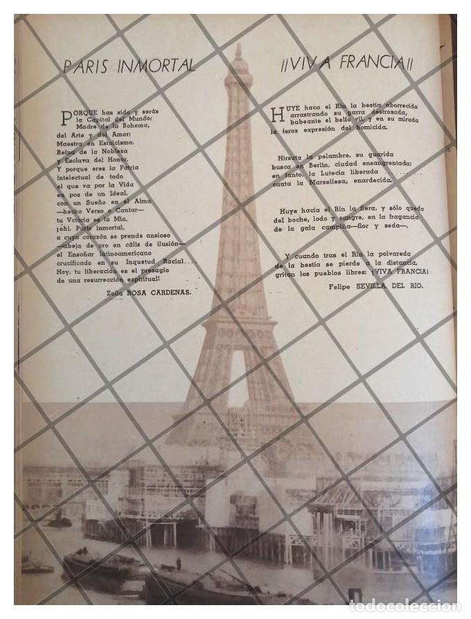 Sammeln von Plakaten: AFICHE RETRO POEMA POR LA LIBERACION DE PARIS 1944