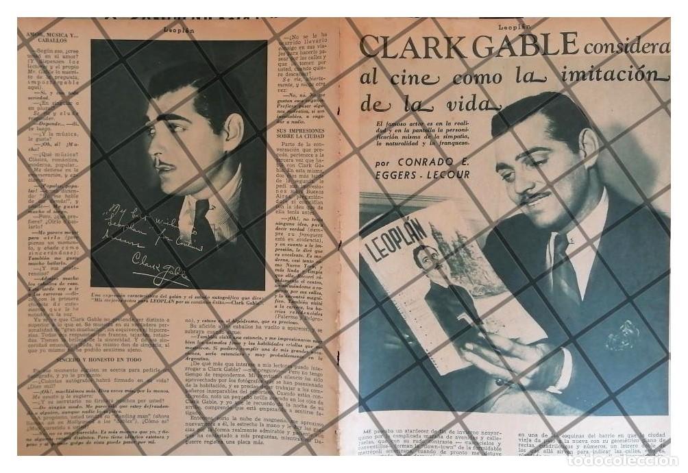 Sammeln von Plakaten: AFICHE ANTIGUO. ENTREVISTA AL ACTOR CLARK GABLE 1934