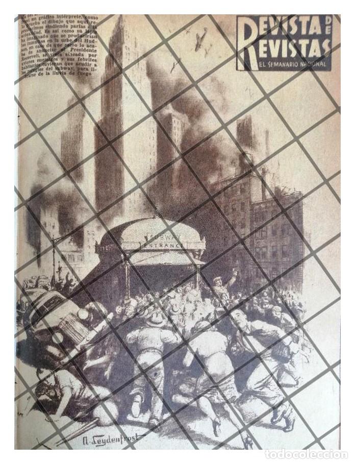 Sammeln von Plakaten: GRABADO RETRO ATAQUE A NEW YORK 1941 ALEX LEYDENFROST