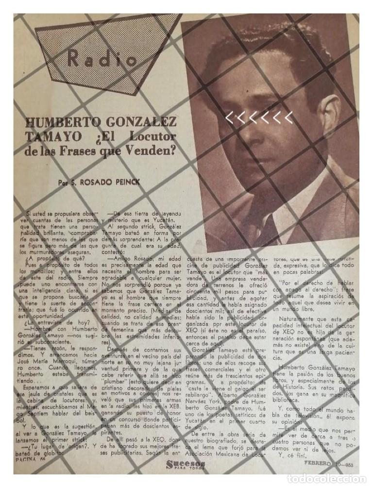 Sammeln von Plakaten: AFICHE RETRO LOCUTOR HUMBERTO GONZALEZ TAMAYO 1953