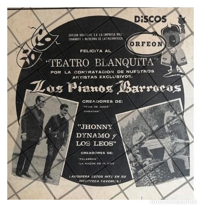 Sammeln von Plakaten: AFICHE RETRO TEATRO BLANQUITA Y LOS PIANOS BARROCOS 1969