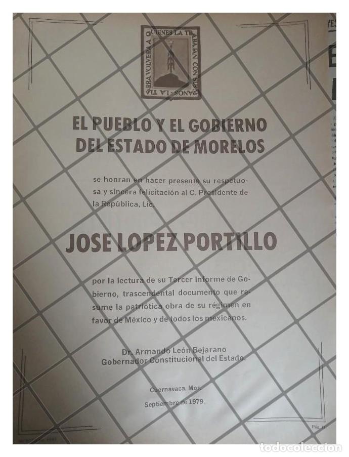 Collectionnisme d'affiches: AFICHE RETRO ESTADO DE MORELOS FELICITA A LOPEZ PORTILLO 79