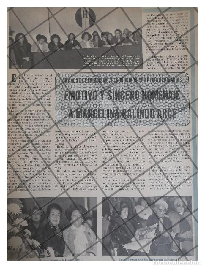 Collectionnisme d'affiches: AFICHE RETRO HOMENAJE A MARCELINA GALINDO ARCE 1979