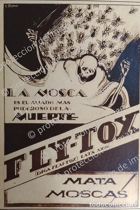 Sammeln von Plakaten: CARTEL PUBLICITARIO ANTIGUO. INSECTICIDA FLYTOX, DIBUJO DE E. ROJANO 1930