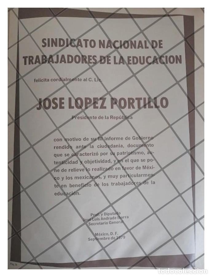 Colecionismo de cartazes: AFICHE POLITICO RETRO SINDICATO SNTE A LOPEZ PORTILLO